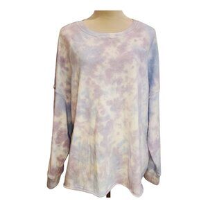 GREEN TEA SZ XXL Women's Super Soft Long Sleeve Tie Dye Pullover Sweatshirt